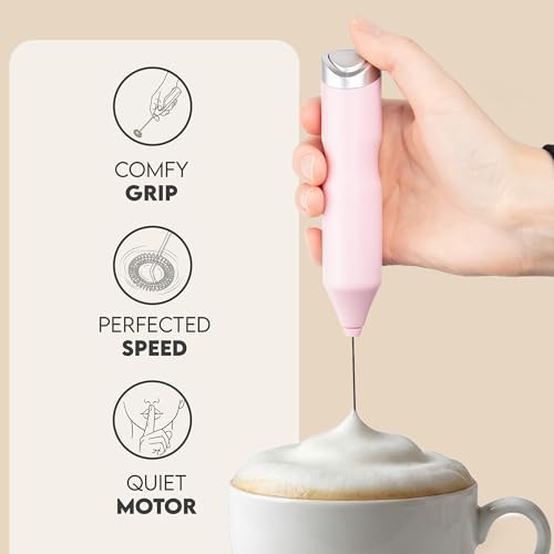Image of Zulay Kitchen Powerful Frother Wand AA Batteries Included, Ultra Fast Handheld Drink Mixer, Comfort Milk Frother, Stainless Steel Whisker, Frother Handheld for Coffee, Protein & Matcha - Frothmate 2.0