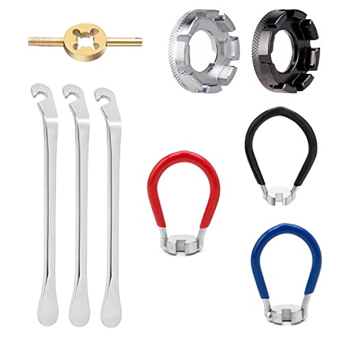CUEMOON 6 Wege Speichenschlüssel | Fahrradwerkzeug Für Speichenreparatur | Vernickelter Stahl Speichennippel