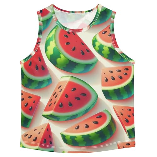 susiyo Summer Watermelon Fruits Boys Sleeveless Tank Top Girls Athletic T Shirts