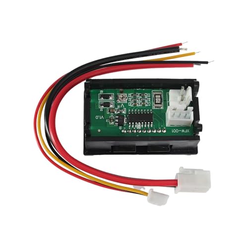 交流電圧表示デジタルLED電圧計 デジタル LED 電圧計 電流計 DC 0-100V 10A/50A/100A デュアルディスプレイ 家庭用 DIY 用(Red and blue-10A)