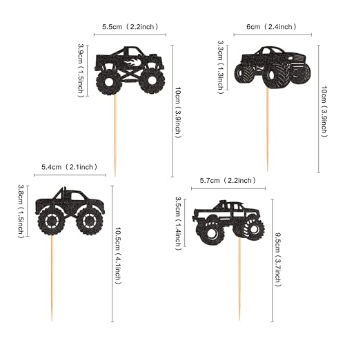 Ercadio 24 Pcs Truck Car Cupcake Toppers Picks Truck Car Cake Decorations For Truck Car Theme Birthday Supplies For Kids Birthday Baby Shower Party Decorations thumb #1