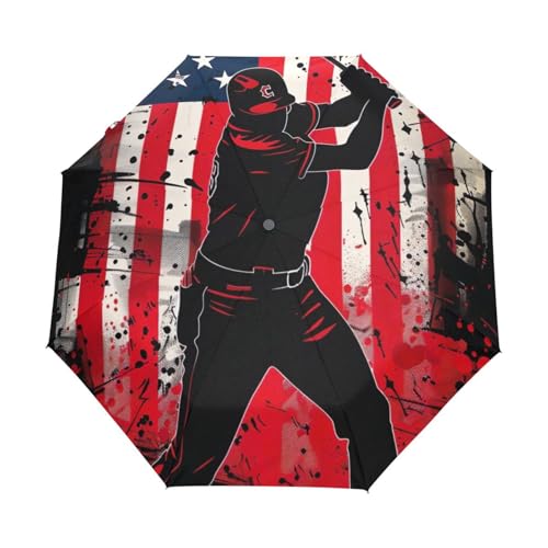 Parapluie pour la pluie automatique GAIREG léger compact imprimé baseball