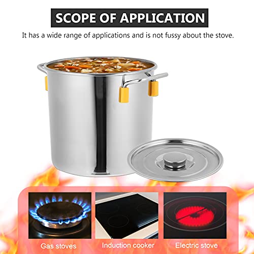 Luxshiny 1 Unidade Balde De Sopa De Aço Inoxidável Panela Grande Panela De Sopa Caldeirão De Metal P