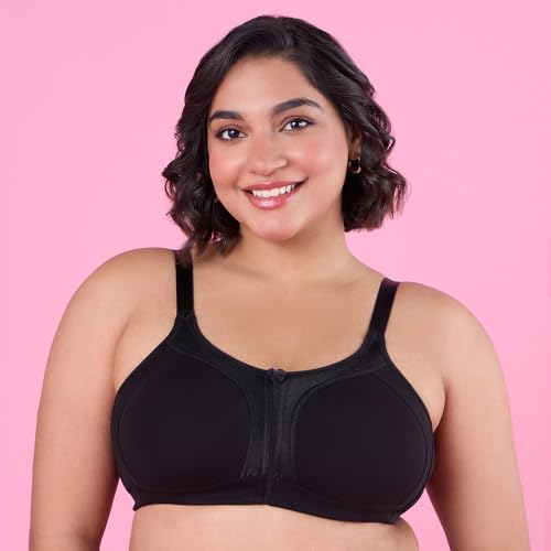 Image of NYKD NYB101B Cotton Non Padded Non Wired Full Coverage Everyday Bra M-Frame Bounce Control (Plus