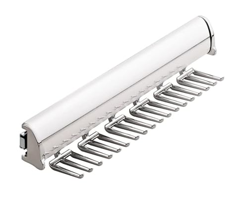 TAG Hardware Designer 15 Hook Full Extension Telescopic Tie Rack Closet Organizer (Polished Chrome)