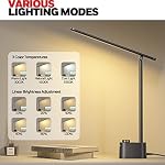 Honeywell Sunturalux™ LED Desk Lamp with USB Charging Ports HWT-H01 - Stepless Dimmable Eye Caring Desk Light for Home Office Bedroom Bedside College Dorm, Foldable Table Lamp Reading Lamp Black - Image 3