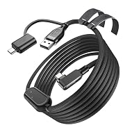 Alcance extendido de 5 m: muévete libremente durante sesiones de realidad virtual inmersivas con este cable de 5 metros diseñado para jugar sin restricciones en habitaciones grandes Transmisión rápida de 5 GBPS: disfruta de imágenes PCVR sin problema...