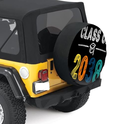 Class of 2038 Grow with Me Kindergarten to Senior Countdown for Truck SUV Trailer Camping RV Universal Tire Covers 15 inch2