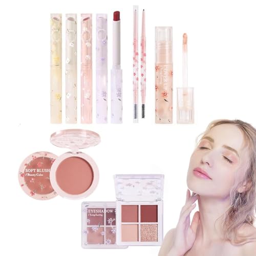 Paleta de maquillaje, juegos de maquillaje impermeables de 4 lápices labiales de colores para mujeres, productos de belleza para niñas, citas, viajes, hogar, trabajo, compras, reuniones Samuliy