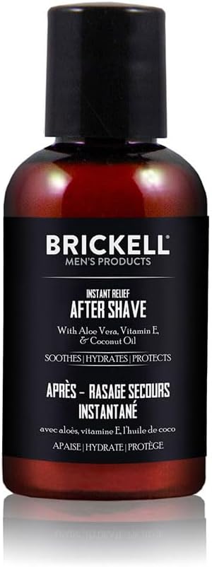 Brickell Men’s Instant Relief Aftershave voor mannen, natuurlijke en organische kalmerende aftershavebalsem om scheerbrand te voorkomen, 59 ml (Ongeparfumeerd)