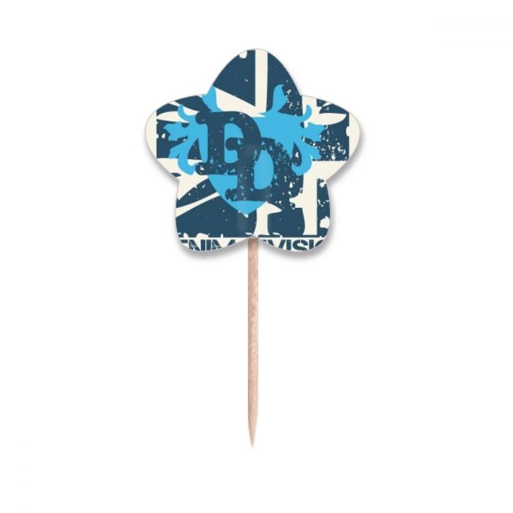 Drapeaux cure-dents étoiles graffiti bleu denim pour sublimer un buffet terne facilement