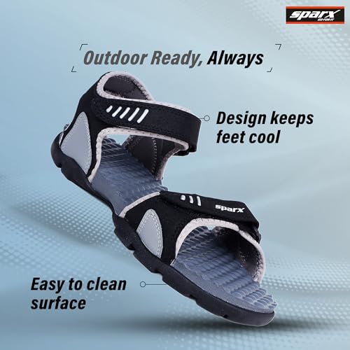 Image of SPARX Men's SS0103G Black Grey Sandal 8 (SS0103GBKGY0008)