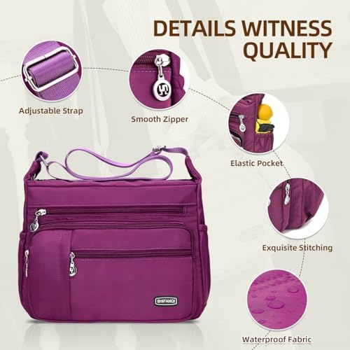 Image of Crossbody Bag for Women,Multi Pockets Cross Body Purses for Women, Ladies Shoulder Bag, Travel Purses and Handbags