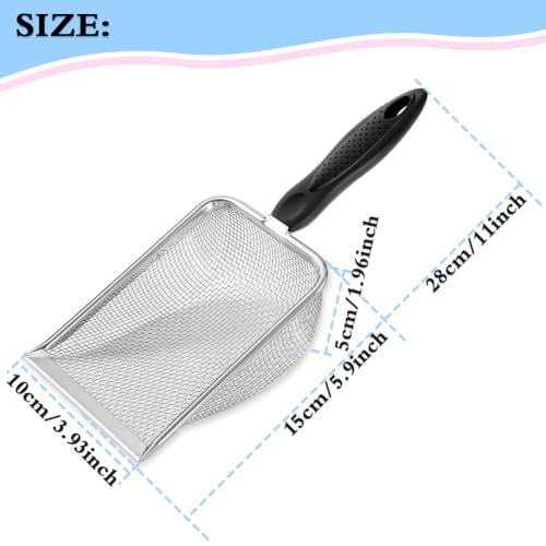 Image of Beach Mesh Shovel, Shark Tooth Sifter Dipper for Shell Collecting, Kids Filter Sand Scooper for Picking Up Shells - Beach Snow Toys for Kids (Black)