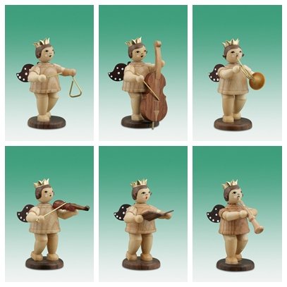 Ange de Noël en bois figurines musiciens 6 cm montagnes de minerai