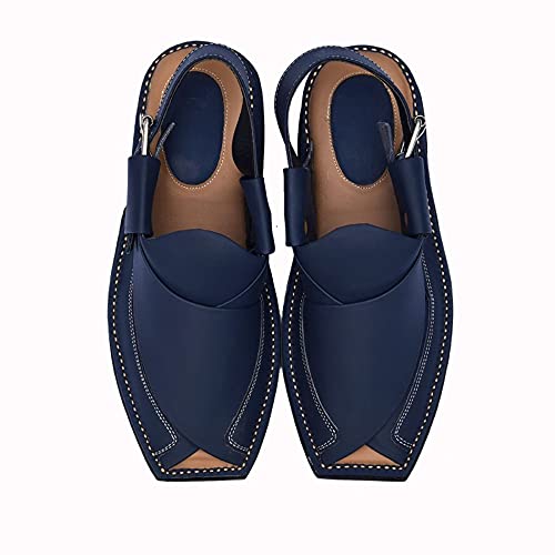 Men's Double Sole Summer Black Genuine Cowhide Leather Sandals Comfort Shoes2