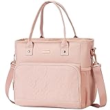 NISHEL Lunch Box Large Capacity Lunch Bag for Women with Adjustable Shoulder Strap, Lunch Leak-proof Insulated Thermal Compartment, for Office Work Picnic Travel, Pink