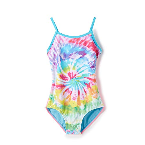 Girls Swimsuit Color Printed Backless Shoulder Swimwear One Piece Swimsuit Sport Set Swimwear For Girls 6-14Years (Multicoloured, Xl) #TOP17
