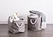 DII, Collapsible Variegated Polyester Storage Bin with Cotton Handles Medium Gray