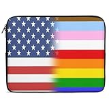 LGBTQ - Maletín de transporte para ordenador portátil con bandera transgénero de Estados Unidos, Estilo:, 15inch