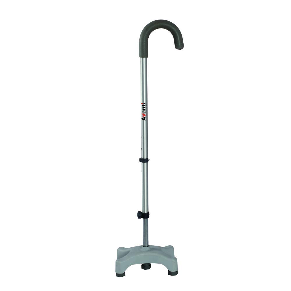Vissco Avanti U Shape Quadripod Stick,Walking Stick for Elderly & Those Physically Challenged,Lightweight,Height Adjustable Walking Stick with 4 Legs - Universal (Grey)-image-38