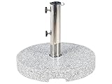Beliani Garten Sonnenschirmständer Granit/Edelstahl rund grau ⌀ 45 cm modern Ceggia