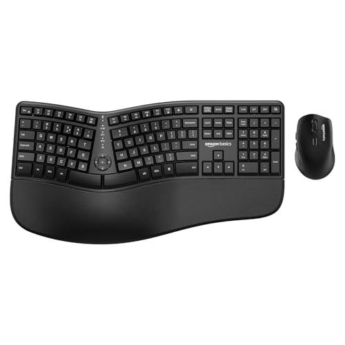 Amazon Basics Pro Series Wireless Ergonomic Keyboard with Mouse|2.4GHz & Bluetooth | Multi-Device Support | 12 Programmable Keys | Cushioned Wrist Rest | 48 Hr Playtime | PC,Laptop,Tablet Compatible (B0D4J31MJM) Amazon Price History, Amazon Price Tracker