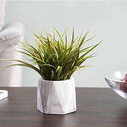 Favrd Artificial Plants Artificial Grass In Ceramic Pot Environmentally Conscious Partly Recycled Fake Plants Faux Plants Indoor Home And Office Decor Table Desk, 10 X 10 X 11 Inches #TOP1