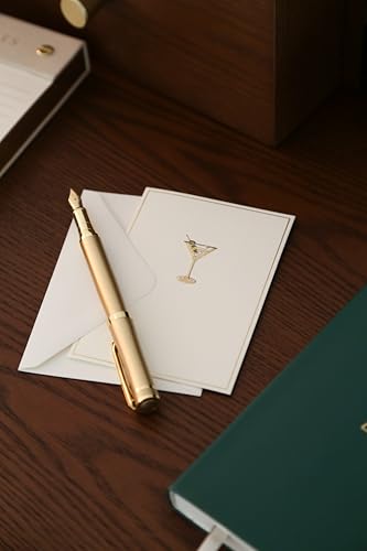 Image of Graphique La Petite Presse Martini Boxed Notes | Blank Note Cards with Envelopes | 10 Count All Occasion Greeting Card Set | 3.25 x 4.75 Inches | High Quality Thick Paper Stationery with Unique Design