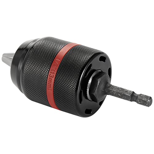 Eumtenr Multi Quick Replacement Keyless Chuck, Keyless Oneway Hand Drill Chuck 1/2-20Unf Mount 2~13Mm Self-Tighten For Multiple Purposes Quick Connect Drill Chuck Tool (Red) #TOP2