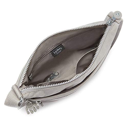 Image of Kipling womens WomenA's Arto Bag, Lightweight Everyday Purse, Casual Nylon Shoulder Crossbody Bag, Grey Gris, 11.25 L X 10.25 H X 1.5 D US