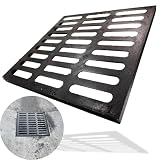 MOSINSBO Ghisa Sferoidale Griglia di Scarico 500x500 mm, Classe C250, Carico Pesante Griglia per Passaggio Carraio e Cortile, Quadrata Chiusino per Esterno, Nero