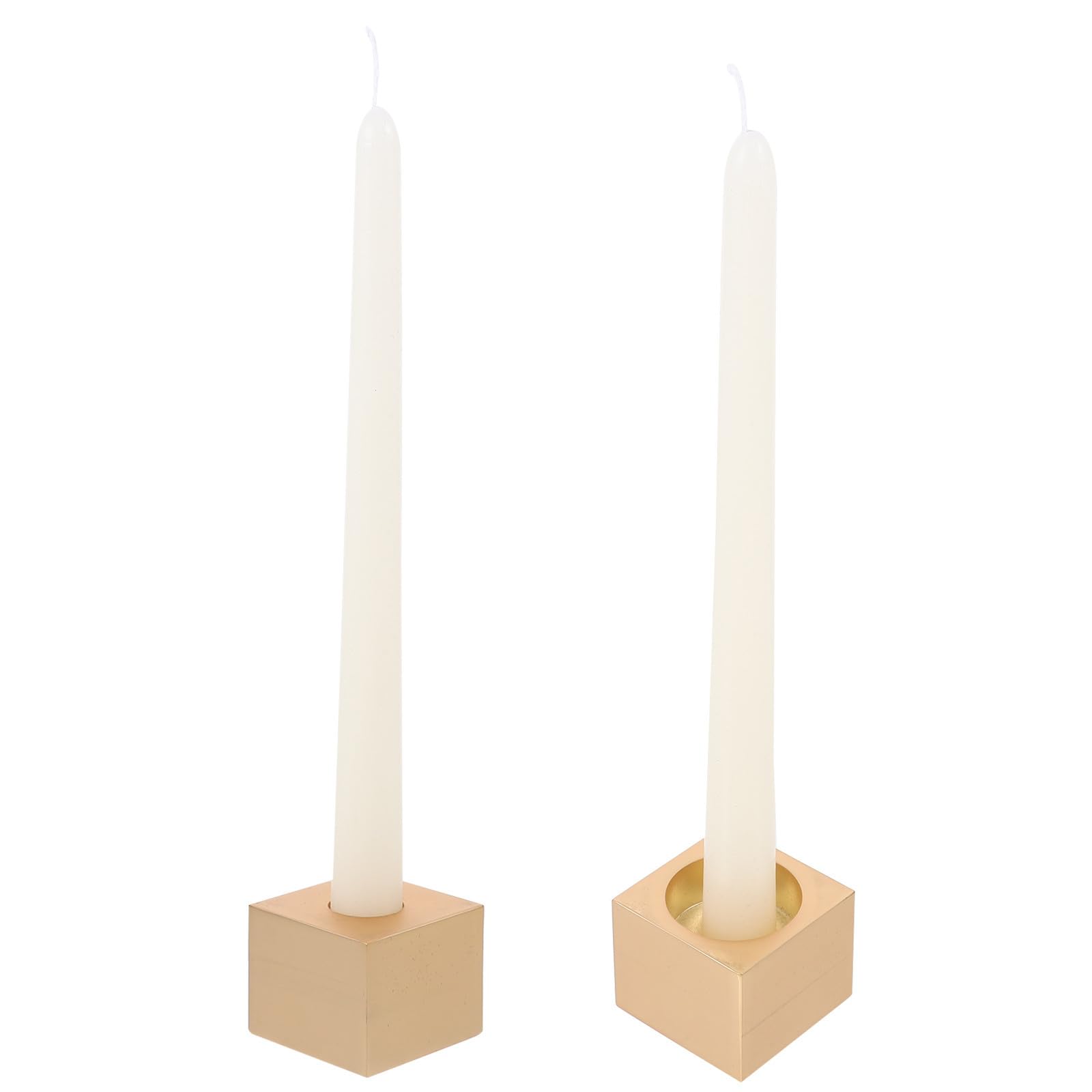 Vintage Kerzenständer aus Metall für Tischdekoration, Beige