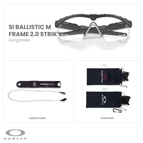 Oakley OO9046 Si Ballistic M Frame 2.0 Strik Shield Sunglasses For Men + Bundle Accessory Leash Kit, Microfiber Pouch2