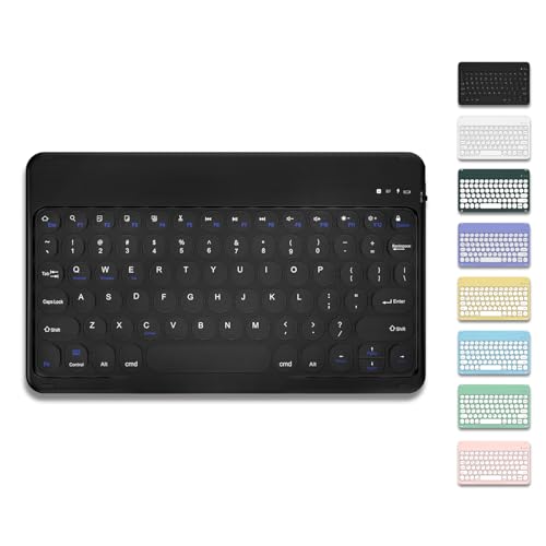 LEVADA PLUS Wireless Bluetooth Rechargeable Keyboard, Universal Bluetooth Keyboard, Portable Keyboard, Suitable for iOS Android Windows iPad iPhone Tablets Smartphones PC MacBooks (Black)