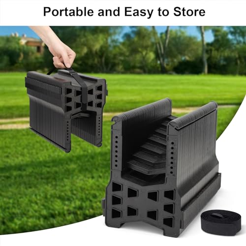 Image of RV Sewer Hose Support 15FT, Height Adjustable, Quick Set-up with Organization Strap (Black)