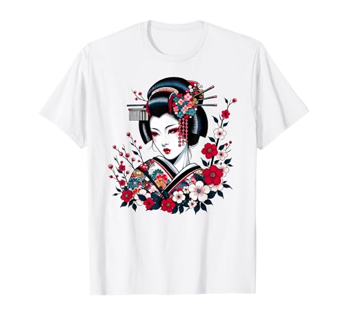 Photo de Geisha Beauty Blossom Art Culture traditionnelle japonaise T-Shirt