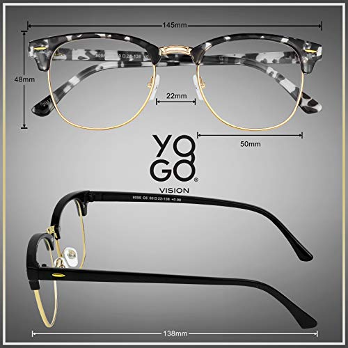 Image of Yogo Vision Blue Light Glasses for Men and Women Semi Rimless Half Rim Computer Eyeglasses