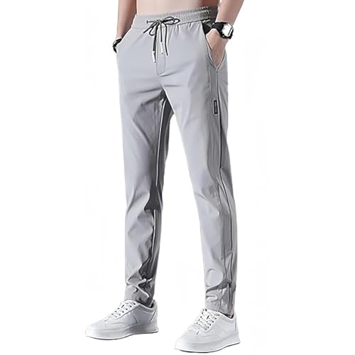Bevawear Glide Pants Mens, New Winter Plush Glidepants, Unisex Quick Dry Pull-On Stretch Pants (Gray,Medium)