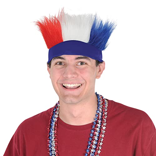 Beistle-Patriotic-Hairy-Headband-RedWhiteBlue-Hat-Fun-Costume-Accessory-USA-Headdress-Hairy-Sweatband-for-4th-of-July-Memorial-Day-One-Size