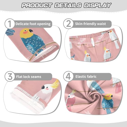 ALAZA Girls' Leggings Children's Yoga Pants Skinny Printed Dance Parrot Cute Comfortable 4T2