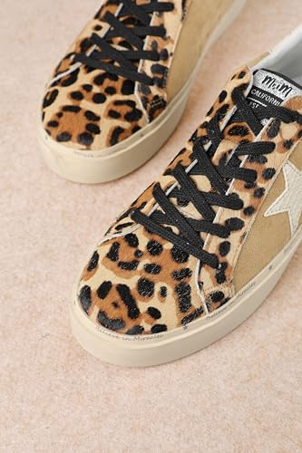 Mi.iM Gaby Rubber Sole Lace-up Snake Print Suede Star Sneakers3