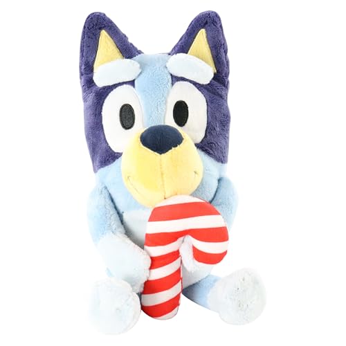 Animal Adventure | Bluey | 9" Bluey Animated Plush with Candy Cane | Limited Edition Christmas Holiday | Cute & Huggable Ultra Soft Plushie Stuffers Toy Buddy for Kids | Collectable Gifts | Aged 3+ by Animal Adventure - Used condition - US$10.17