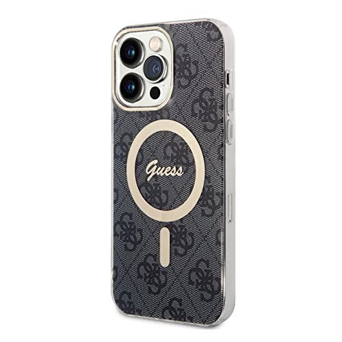 Guess 4G GUHMP14XH4STK MagSafe Coque pour iPhone 14 Pro Max (6,7) Gris