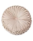 HLOVME Throw Pillow for Couch Decorative 3D Pumpkin Round Velvet Cushion for Sofa Bed Chair Floor 15