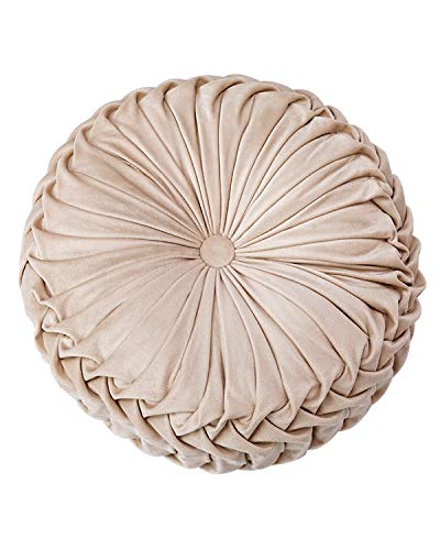 HLOVME Throw Pillow for Couch Decorative 3D Pumpkin Round Velvet Cushion for Sofa Bed Chair Floor 15