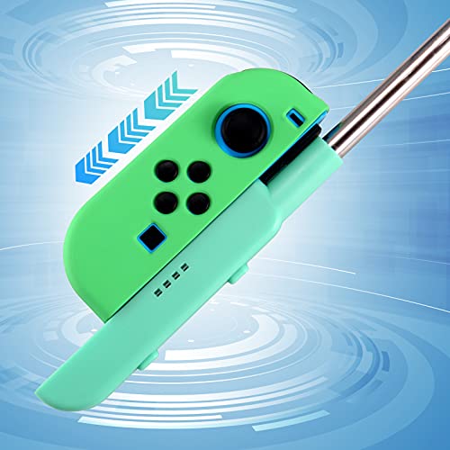 8 in 1 for Nintendo Switch Accessories,19-29inch Extendable Design Controller Grip for Mario Golf Super Rush Game,Compatible with Joy-Con Grips Cover & Racing Wheels, Tennis Rackets. (Green&Blue)