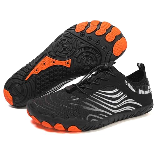 Grounding Shoes with Copper, Barefoot Shoes for Women Men, Hike Footwear Waterproof Trail Running (Black,39)