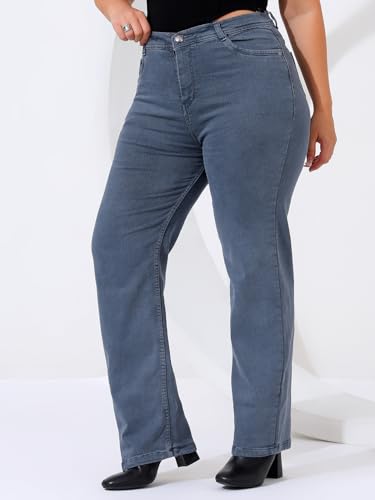 Image of Nifty Women's High Rise Denim Stretchable Straight Fit Plus Size Jeans