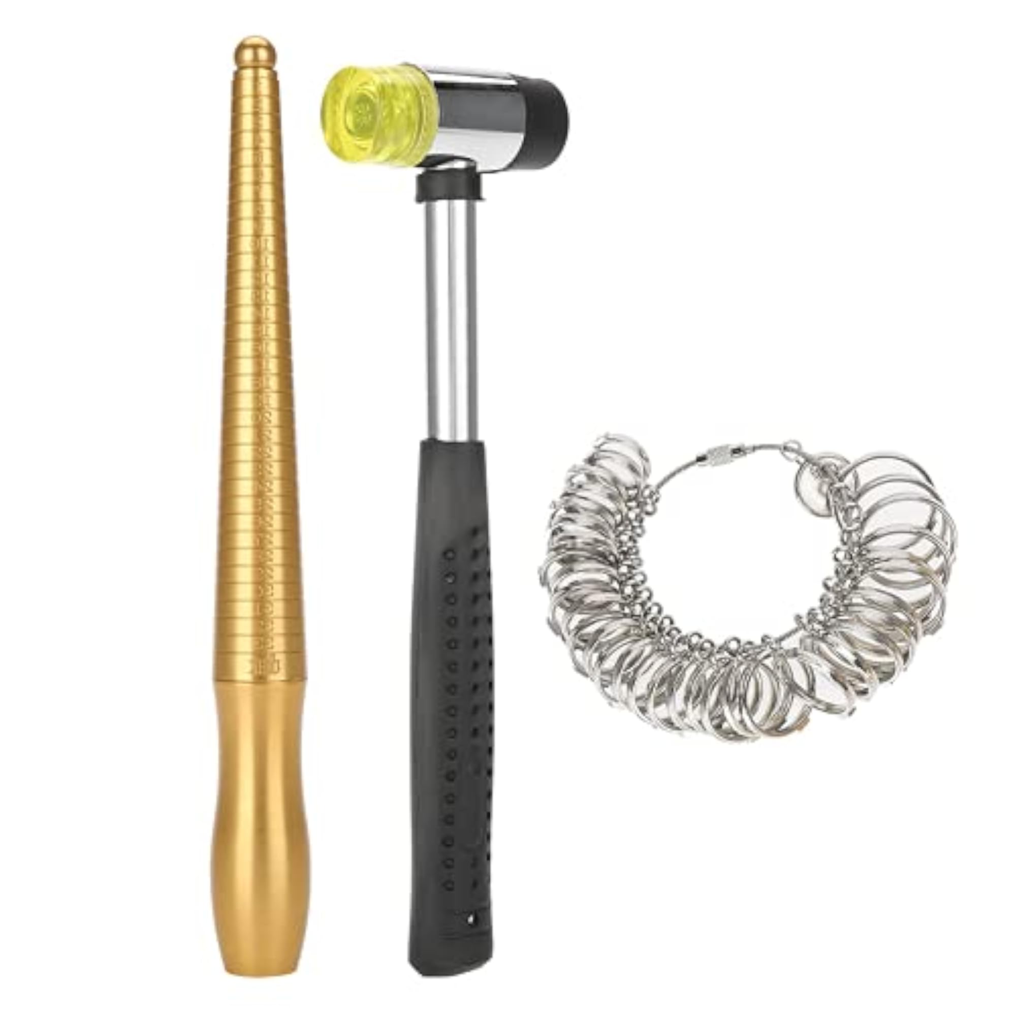 Portable Metal Ring Mandrel and 3 Pcs Ring Gauge Sizers
